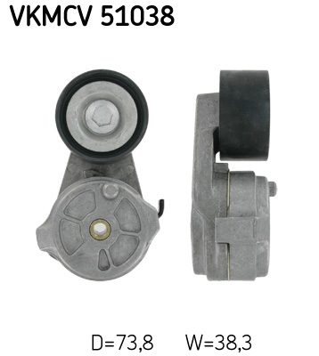 SKF VKMCV 51038 Rullo tenditore, Cinghia Poly-V-Rullo tenditore, Cinghia Poly-V-Ricambi Euro